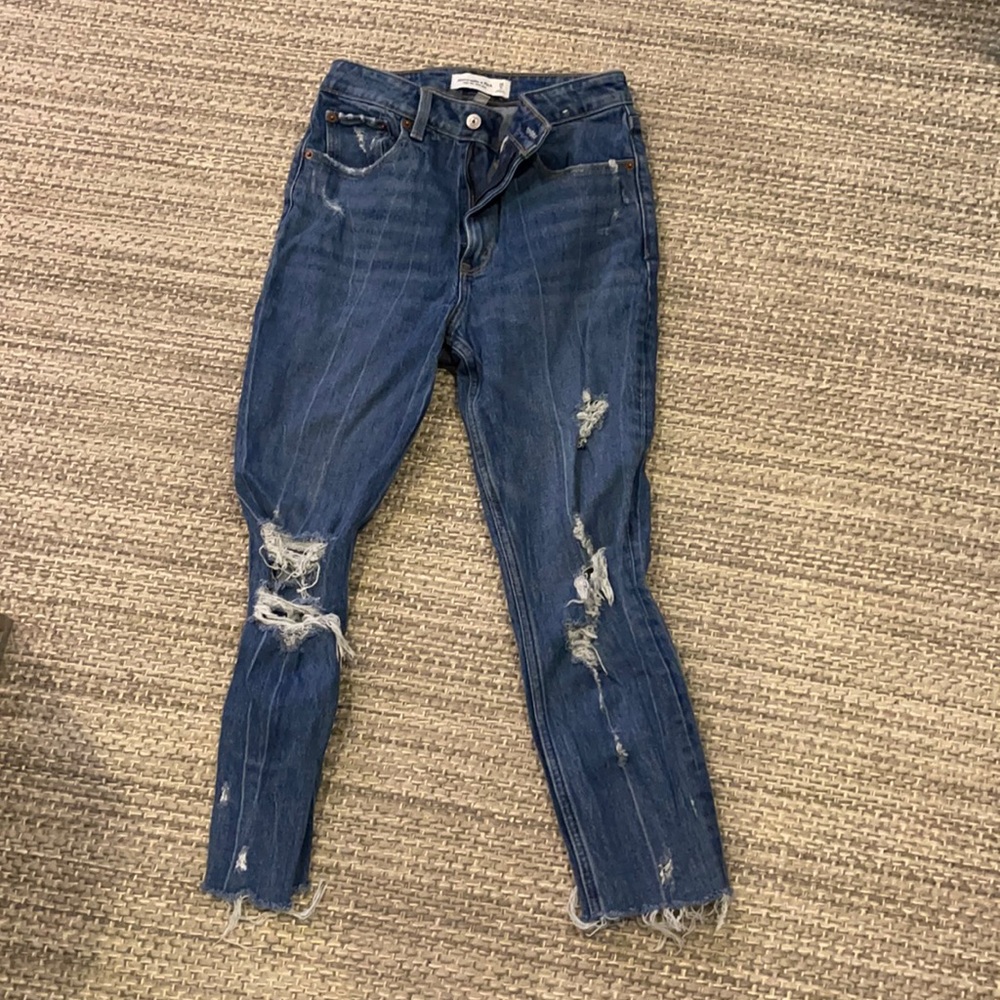 Abercrombie high rise mom jean